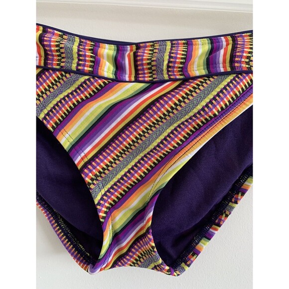 Lucky Brand MULTI Boho Hipster Bikini Swim Bottom Rainbow Striped NWT Large - Picture 4 of 5